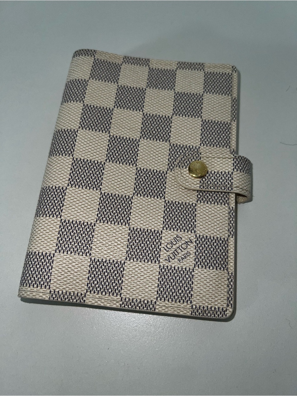 Louis Vuitton Damier Azur Checkered Beige and Blue Pocket Organizer